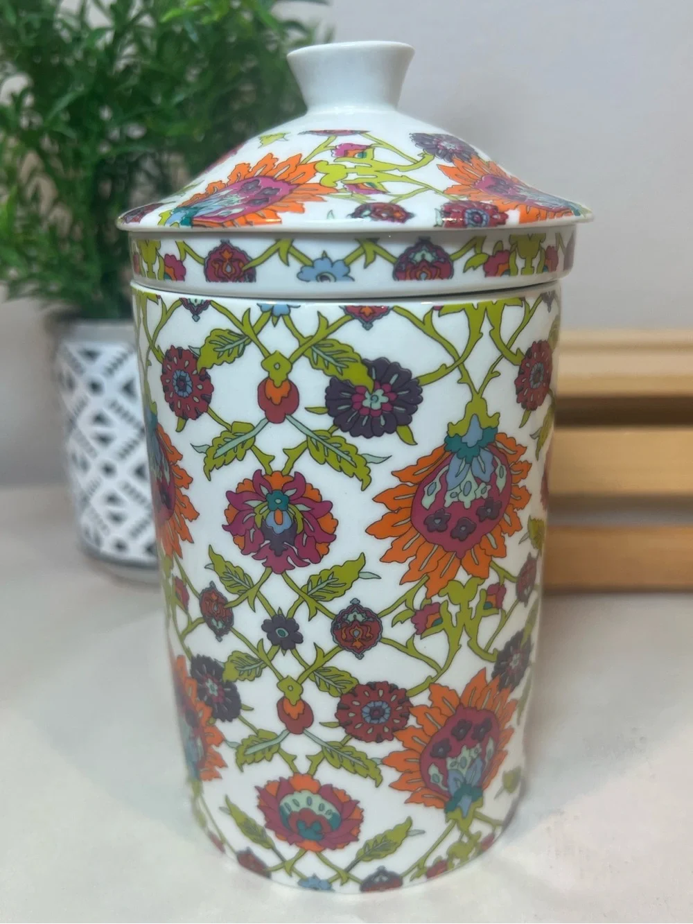 3-pc World Market Teacup, Loose-Leaf Infuser, and Lid 6” Combo | 12 oz. | Boho